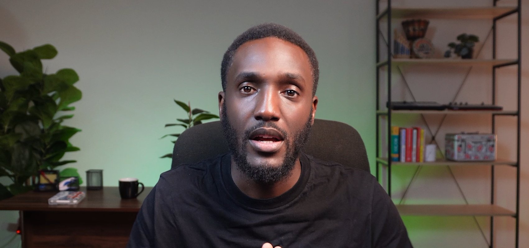 Adrian mid-sentence in a presenter video